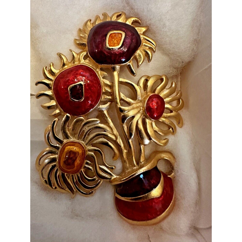 Vintage Avon Van Gogh-Inspired Enamel Brooch-IN BOX